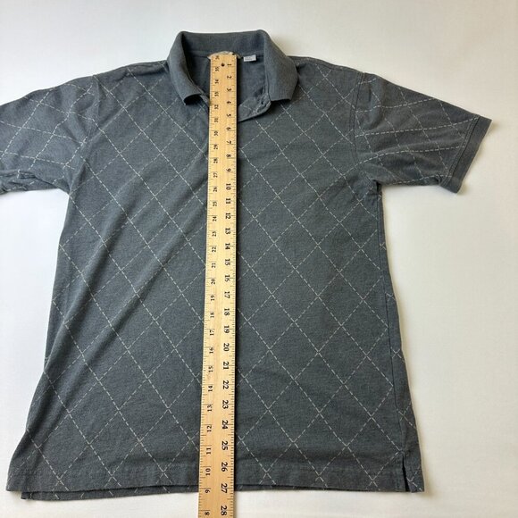 Basic Equipment Polo Shirt Mens Medium Diamond Pattern Short Sleeve Casual Golf - Picture 7 of 10